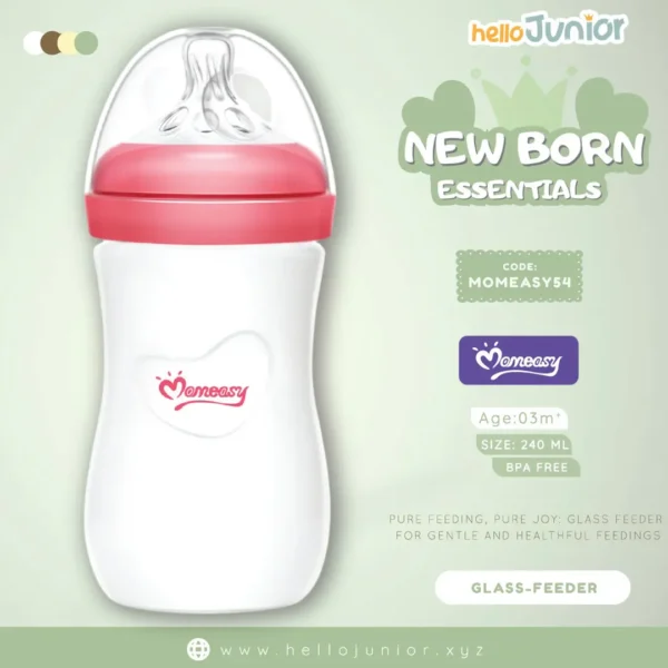 Momeasy 240mL Wide Neck Glass Bottle | BPA Free & Anti-Colic - Image 4