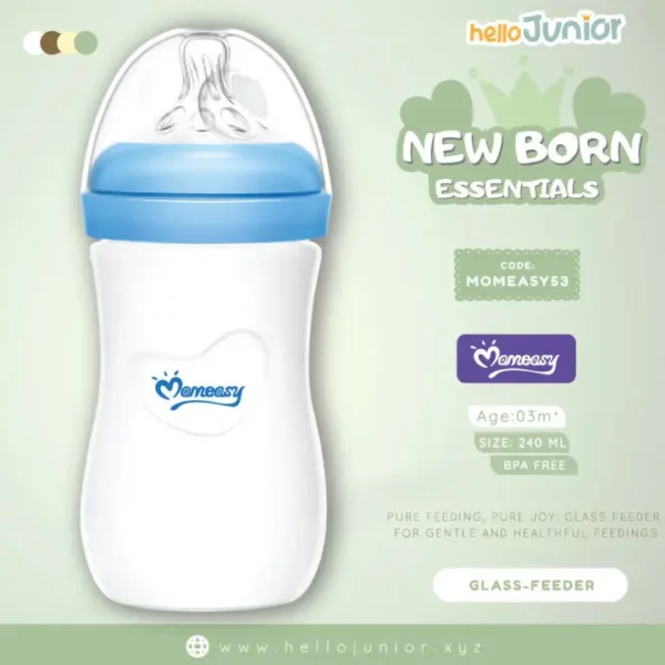 Momeasy 240mL Wide Neck Glass Bottle | BPA Free & Anti-Colic - Image 5