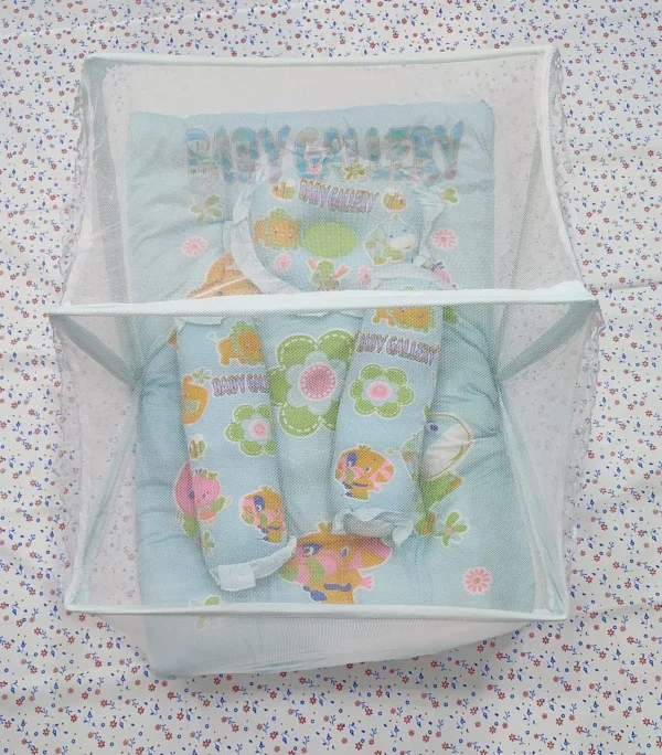 Baby Bed Set with Mosquito Net | Soft Cotton Bedding for Babies