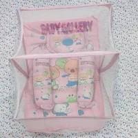Baby Bed Set with Mosquito Net | Soft Cotton Bedding for Babies