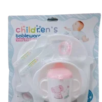 Baby Feeding Tableware Set | BPA Free | Pink Color | Safe for Kids