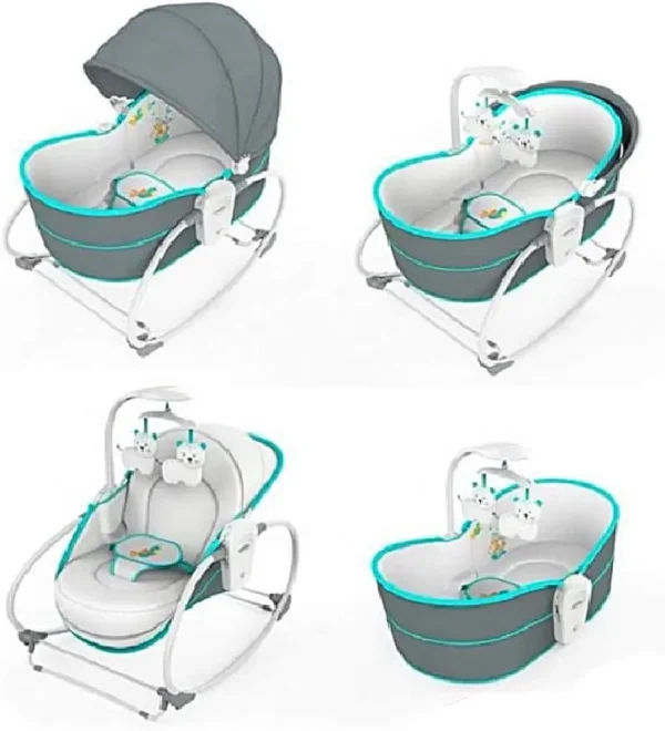 MASTELA 5-in-1 Baby Swing Chair | Rocker, Sleeper, Feeding & Bassinet with Music - Image 2