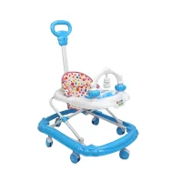 Jim & Jolly Happy Walker | Musical Baby Walker (Cyan Blue & White)