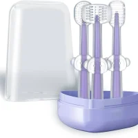 3 PCS Baby Silicone Toothbrush Set – Safe Oral Care for 0-18M Infants & Toddlers
