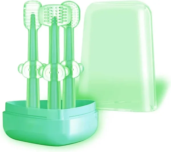 3 PCS Baby Silicone Toothbrush Set – Safe Oral Care for 0-18M Infants & Toddlers