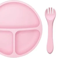 3PCS Baby Silicone Tableware Set – Food Grade, BPA Free, Suction Plate & Cutlery