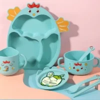 Bamboo Dinnerware Set for Kids – Eco-Friendly Plate, Bowl & Cutlery