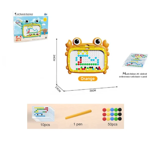 Crab Magnetic Dots Drawing Board for Kids | Creative Learning Toy (3–6 Yrs) - Image 2