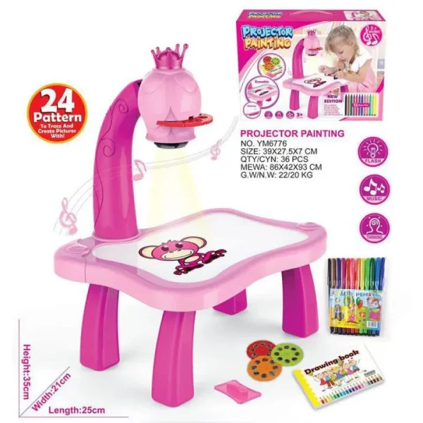 Smart Projector Drawing Table – Educational Toy for Kids with Lights, Music & Slides