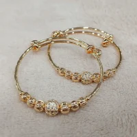 Bangles Type Golden Bracelets - 2Pcs Set For Kids